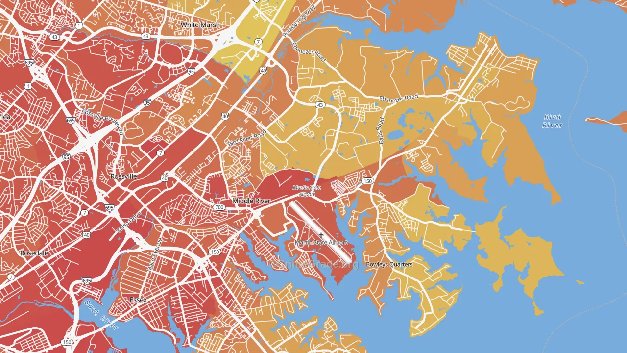 21220, MD Map of Vehicle Theft Rates