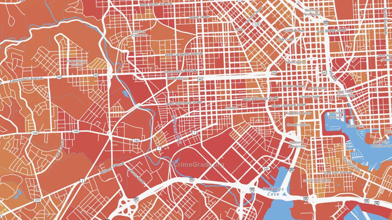 21223, MD Map of Vehicle Theft Rates