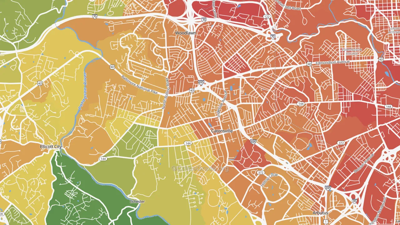 21228, MD Map of Vehicle Theft Rates
