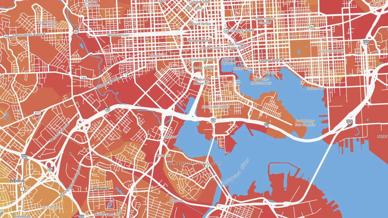 21230, MD Map of Vehicle Theft Rates