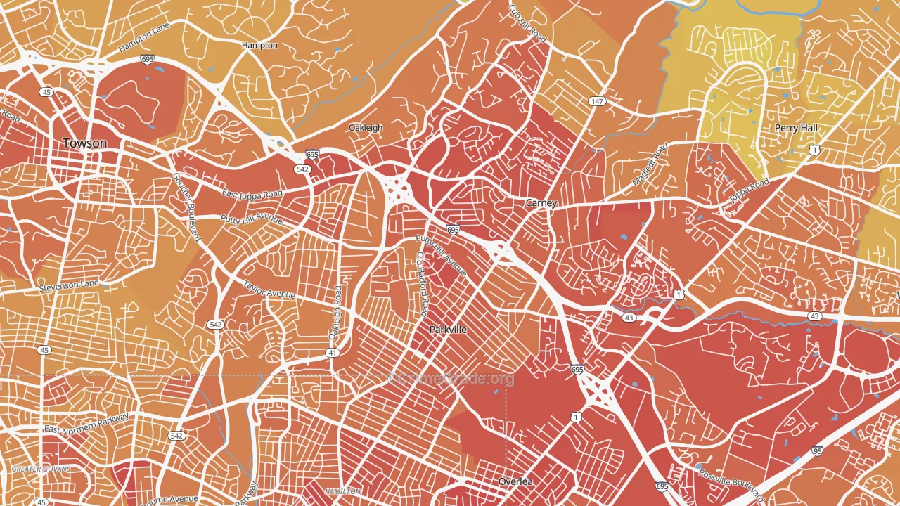 21234, MD Map of Vehicle Theft Rates