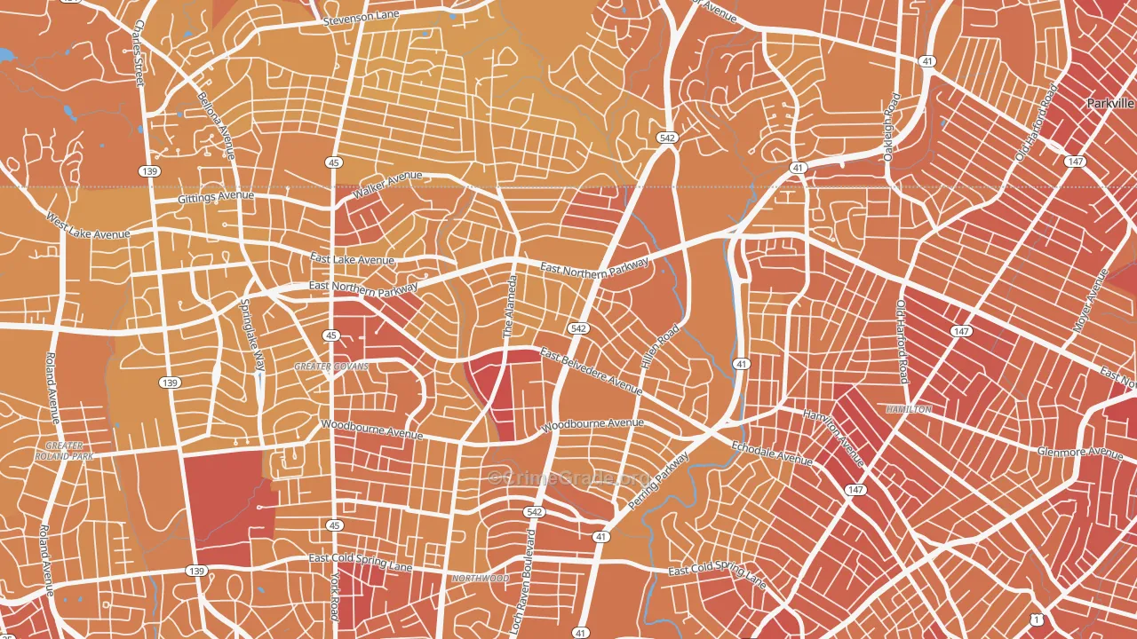 21239, MD Map of Vehicle Theft Rates