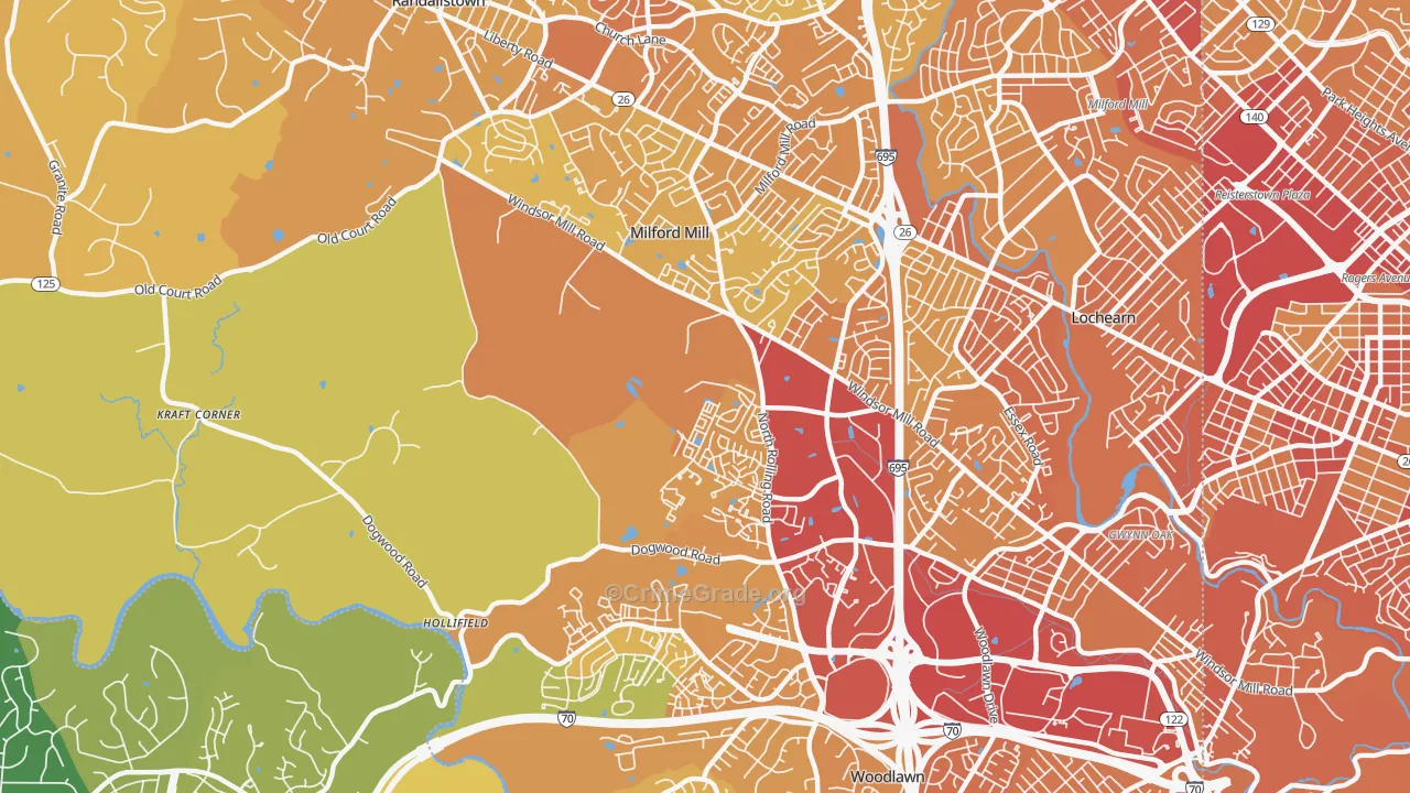 21244, MD Map of Vehicle Theft Rates