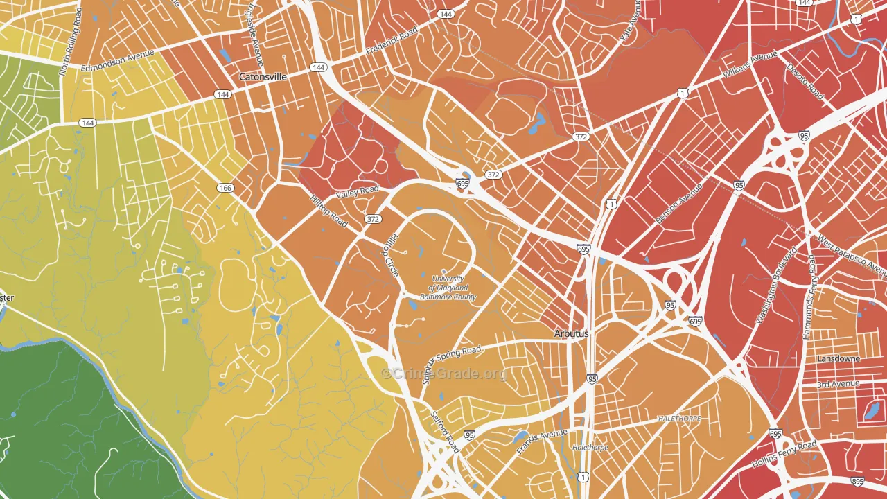 21250, MD Map of Vehicle Theft Rates