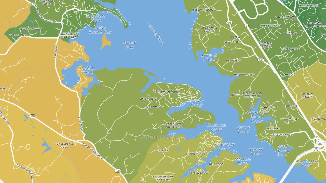 21405, MD Map of Vehicle Theft Rates