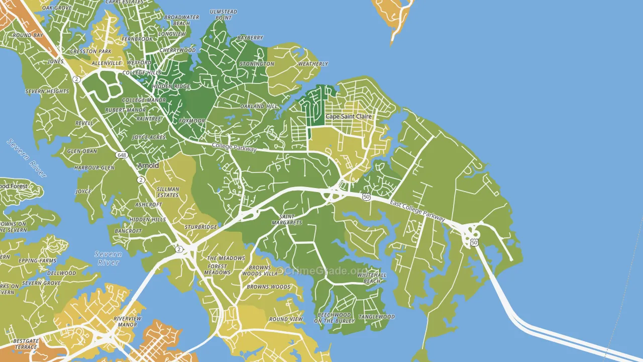 21409, MD Map of Vehicle Theft Rates