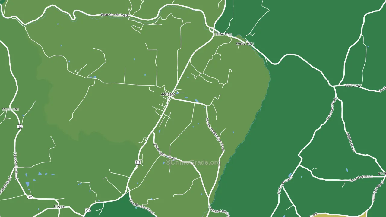 21520, MD Map of Vehicle Theft Rates