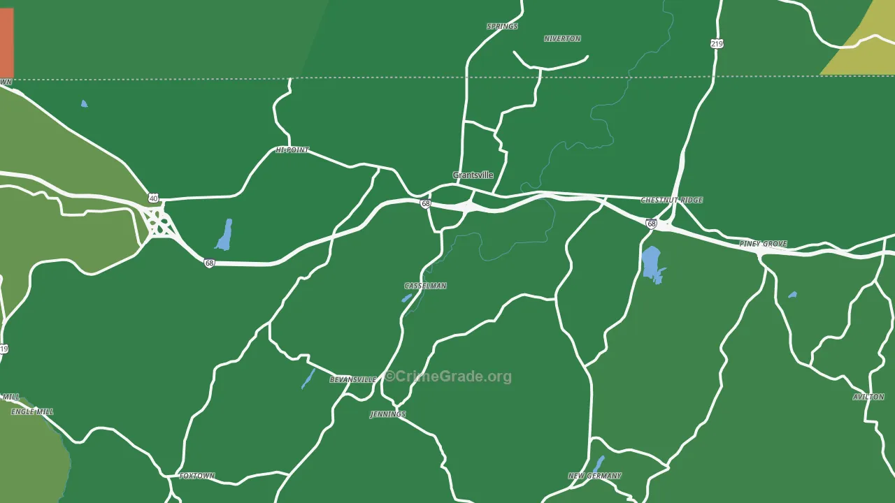 21536, MD Map of Vehicle Theft Rates
