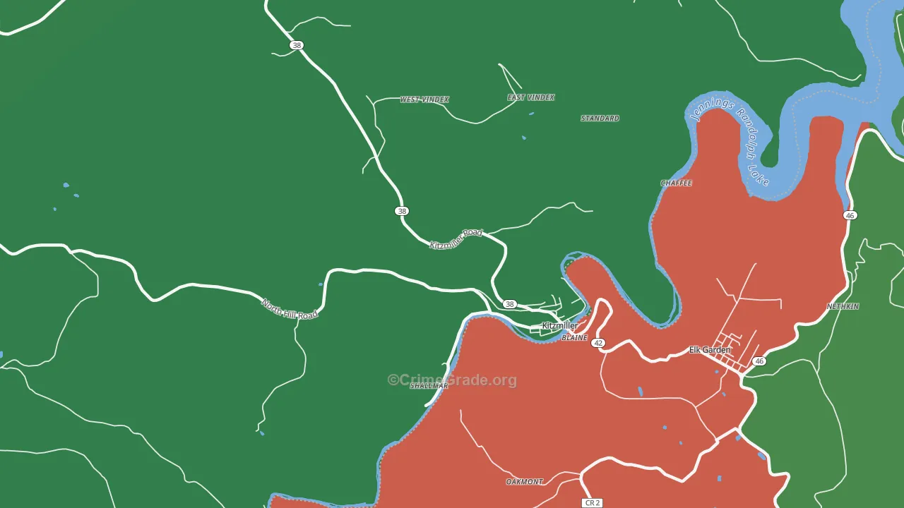 21538, MD Map of Vehicle Theft Rates