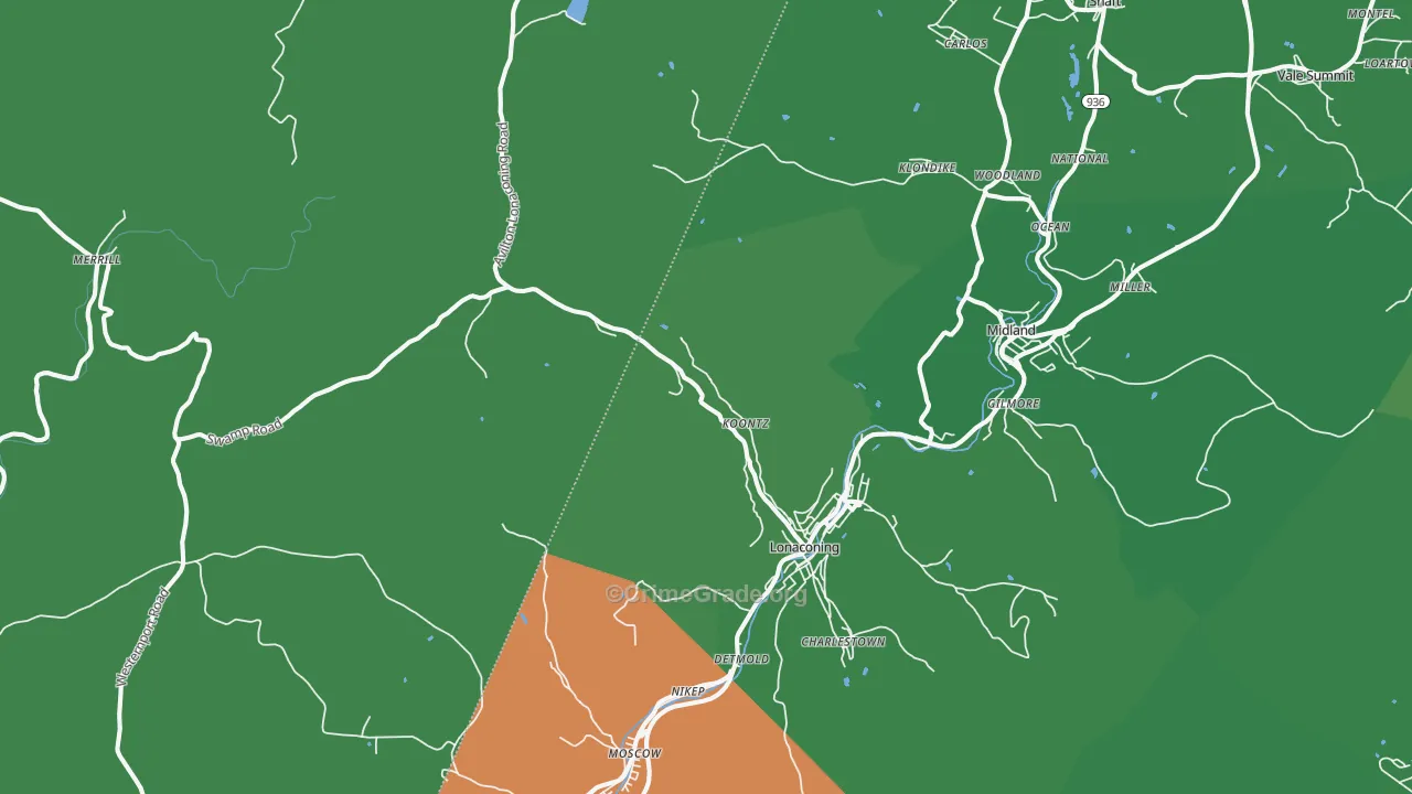 21539, MD Map of Vehicle Theft Rates