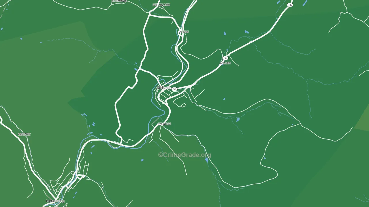 21542, MD Map of Vehicle Theft Rates