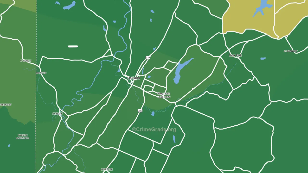 21550, MD Map of Vehicle Theft Rates