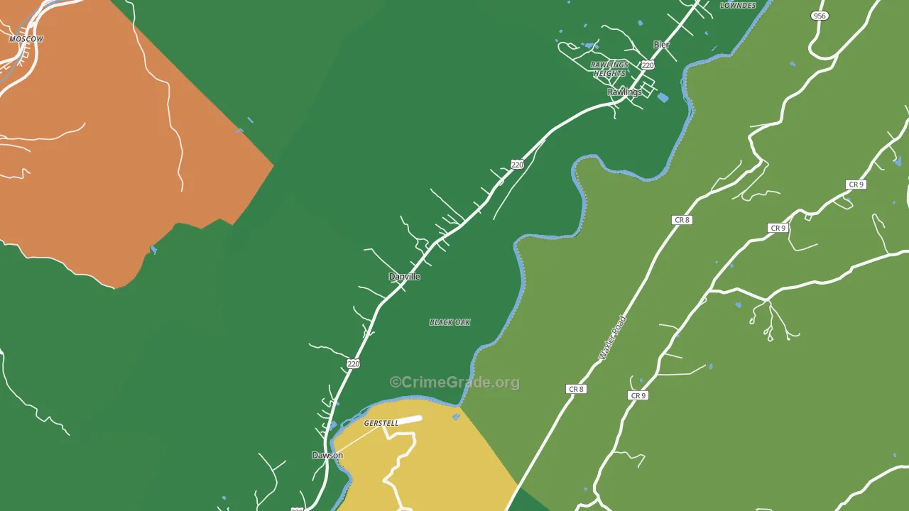 21557, MD Map of Vehicle Theft Rates