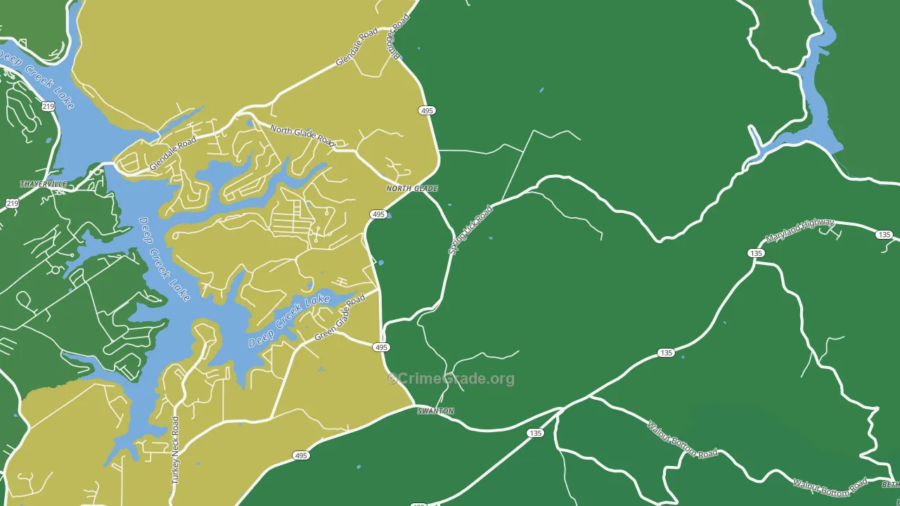 21561, MD Map of Vehicle Theft Rates