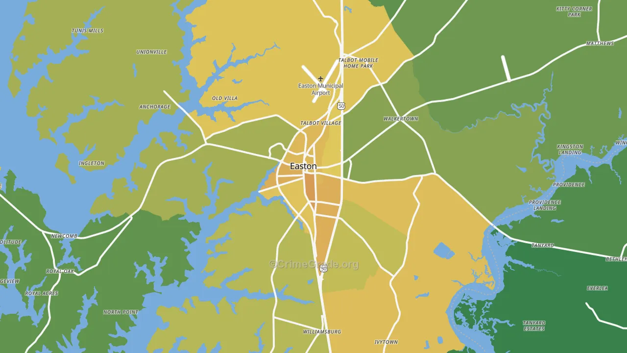 21601, MD Map of Vehicle Theft Rates