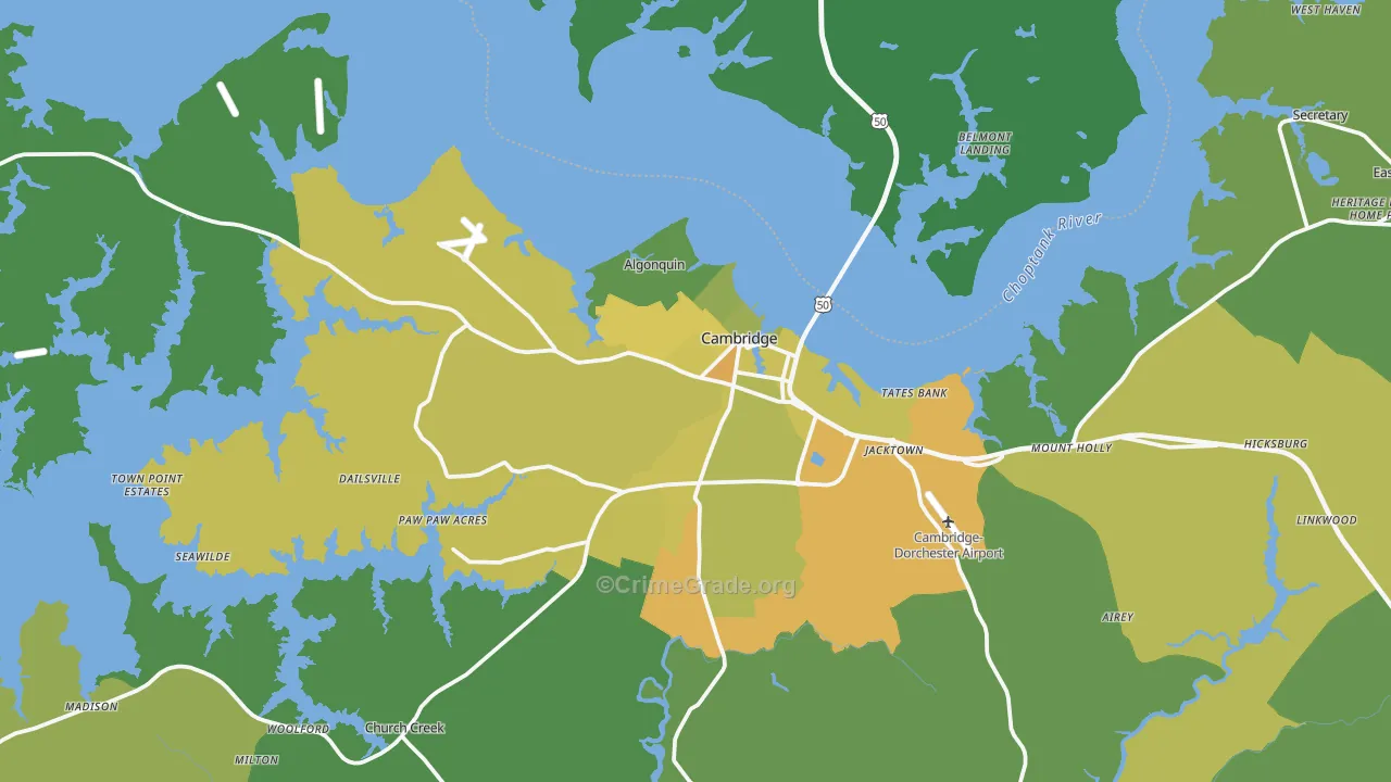 21613, MD Map of Vehicle Theft Rates