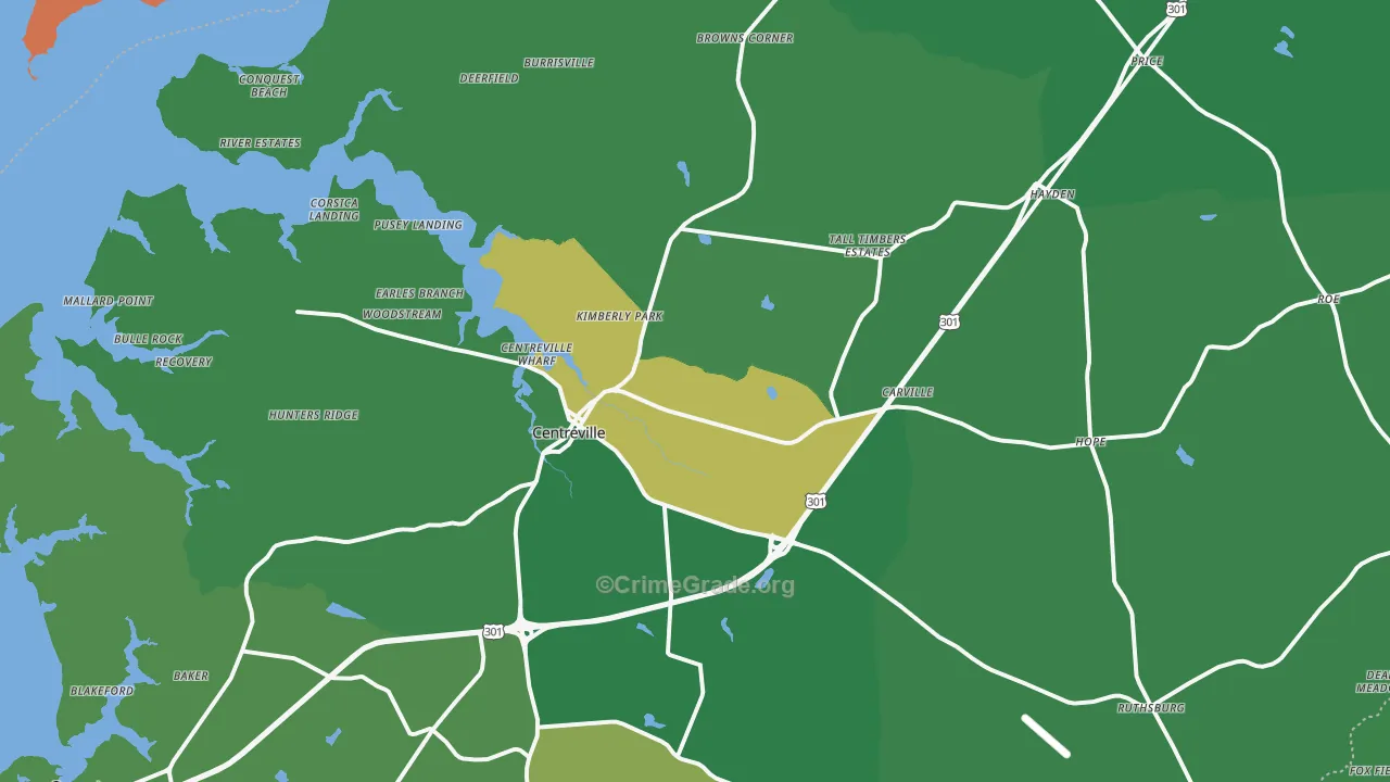 21617, MD Map of Vehicle Theft Rates