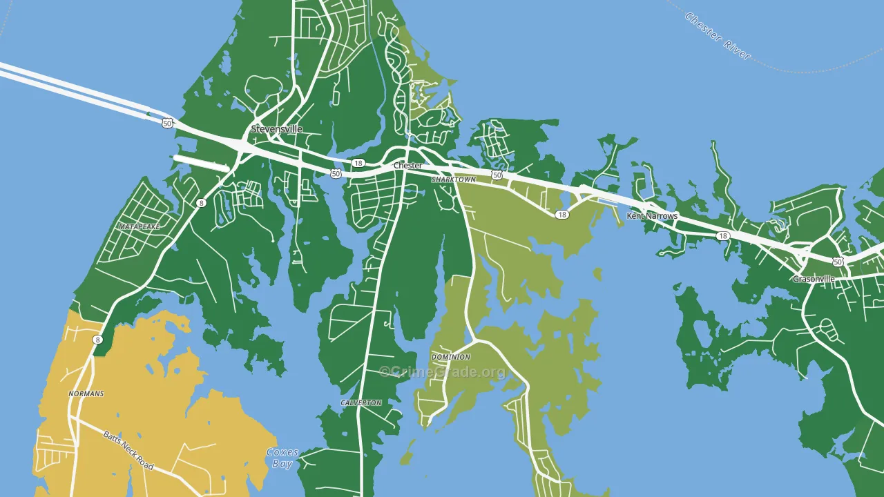 21619, MD Map of Vehicle Theft Rates