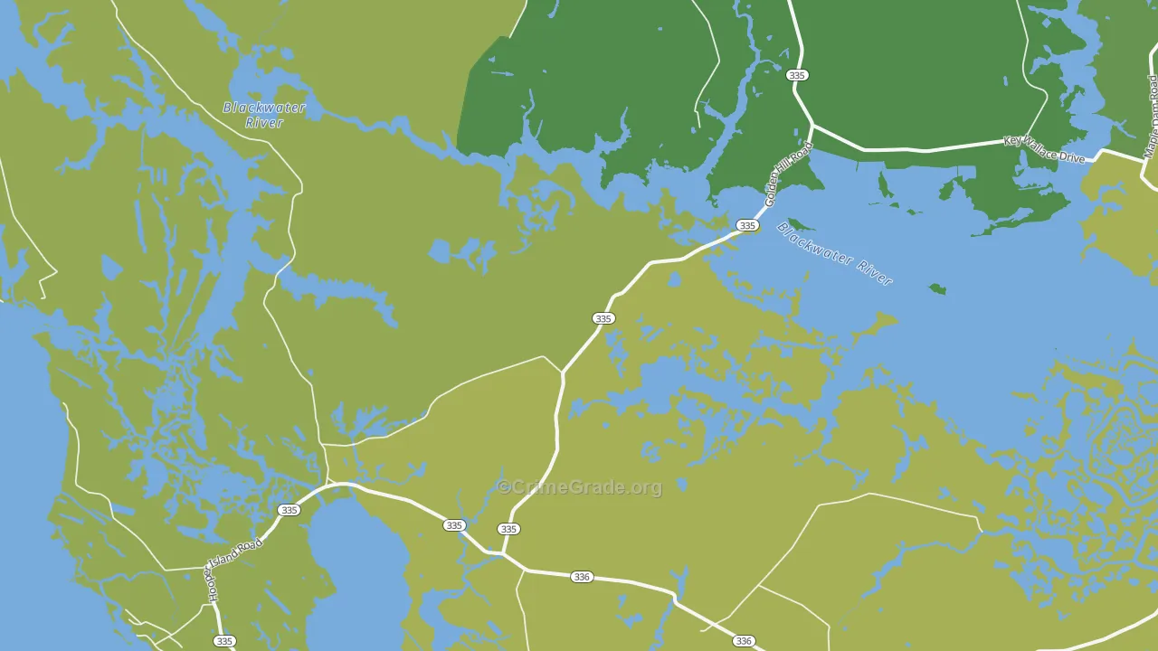 21622, MD Map of Vehicle Theft Rates