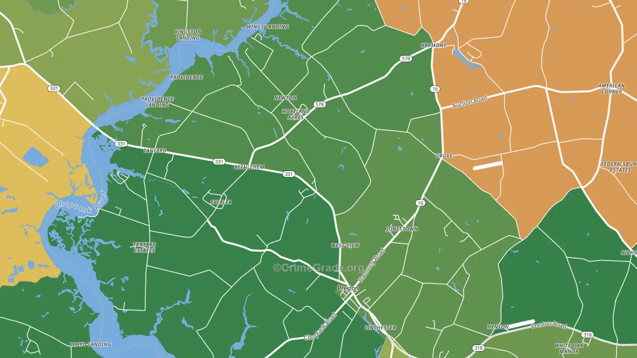 21655, MD Map of Vehicle Theft Rates