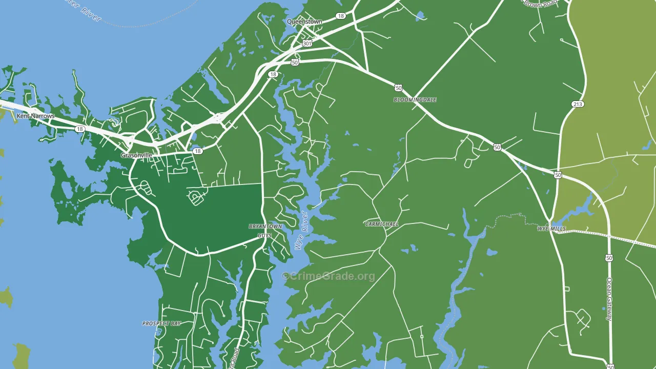 21658, MD Map of Vehicle Theft Rates