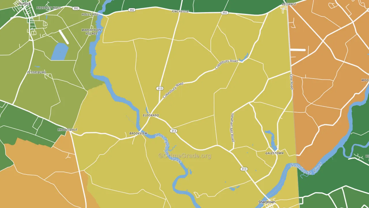 21659, MD Map of Vehicle Theft Rates