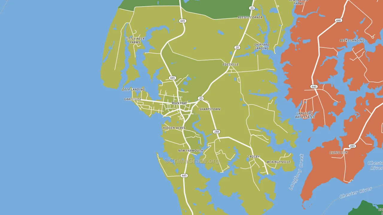 21661, MD Map of Vehicle Theft Rates