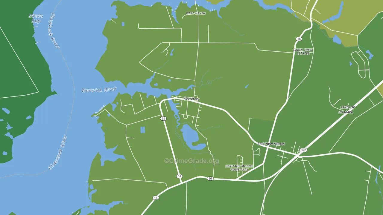 21664, MD Map of Vehicle Theft Rates