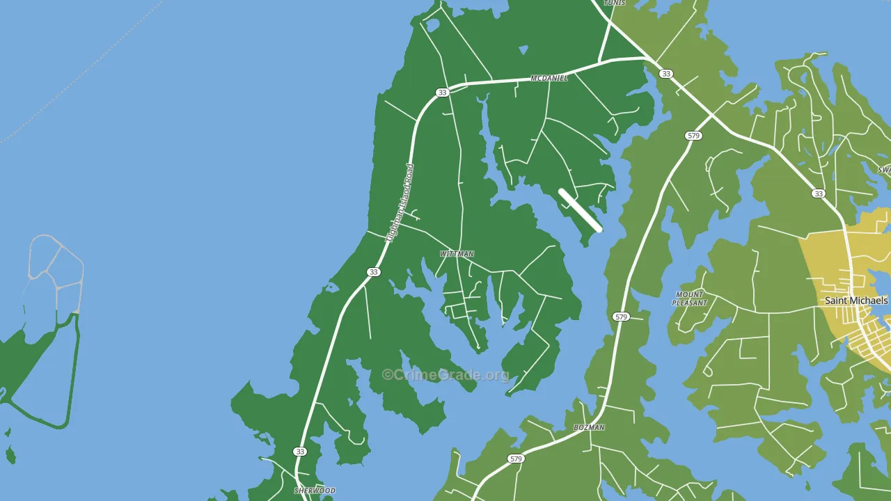 21676, MD Map of Vehicle Theft Rates
