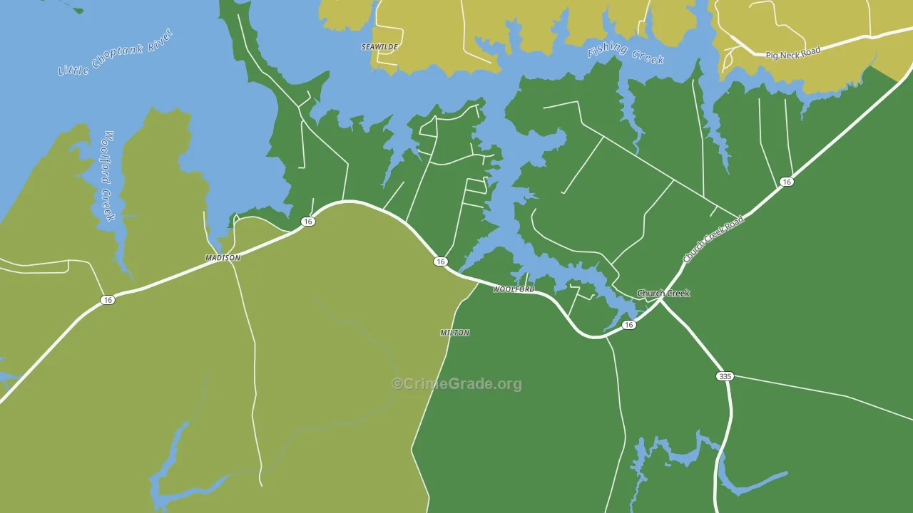 21677, MD Map of Vehicle Theft Rates