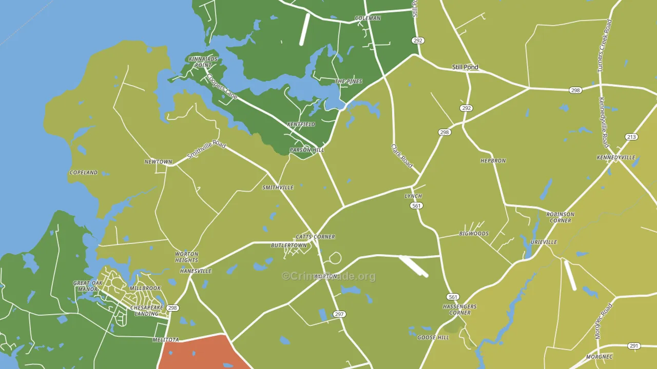 21678, MD Map of Vehicle Theft Rates