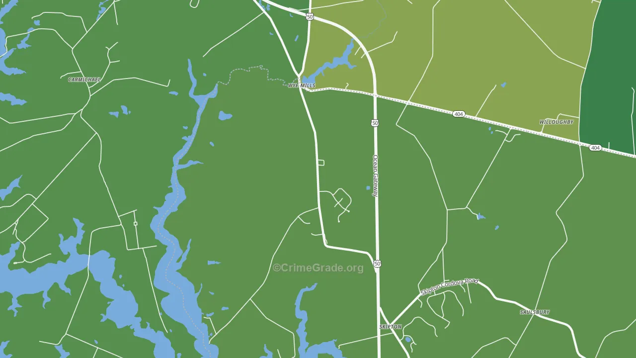 21679, MD Map of Vehicle Theft Rates