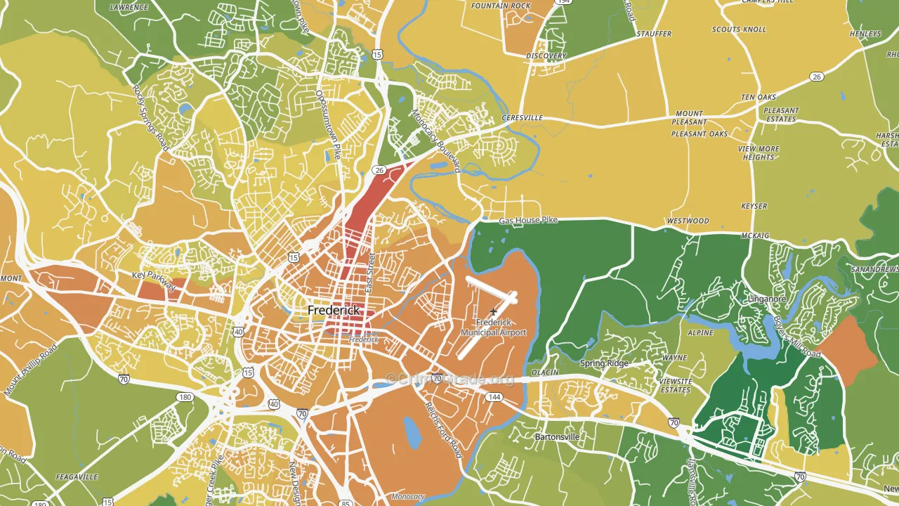 21701, MD Map of Vehicle Theft Rates