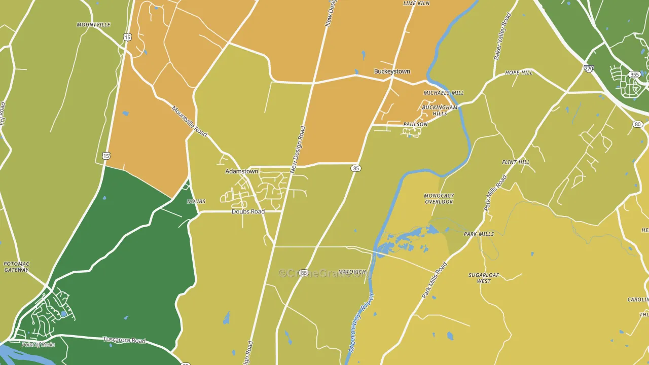 21710, MD Map of Vehicle Theft Rates