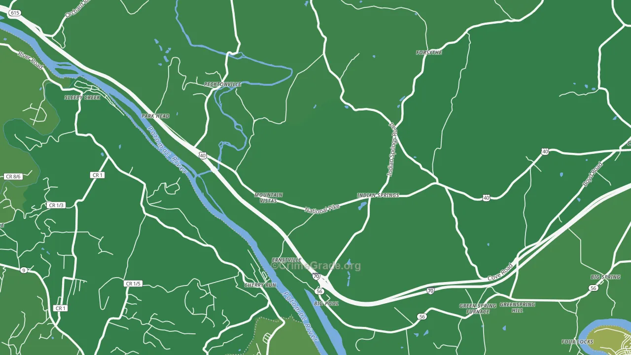 21711, MD Map of Vehicle Theft Rates