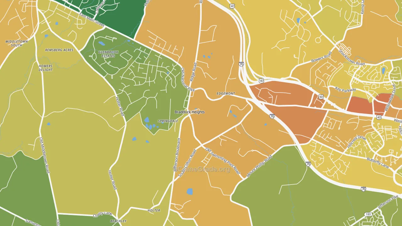 21714, MD Map of Vehicle Theft Rates