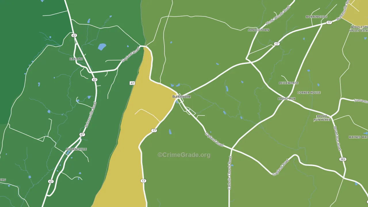 21718, MD Map of Vehicle Theft Rates