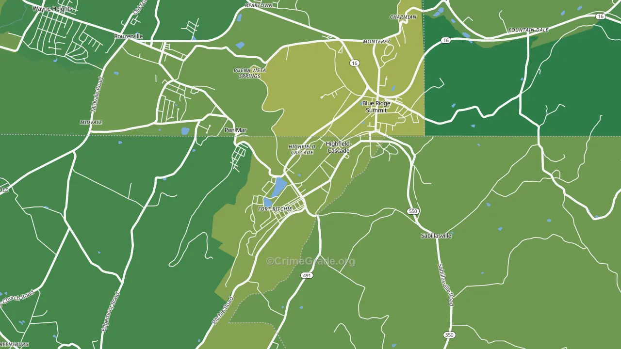 21719, MD Map of Vehicle Theft Rates