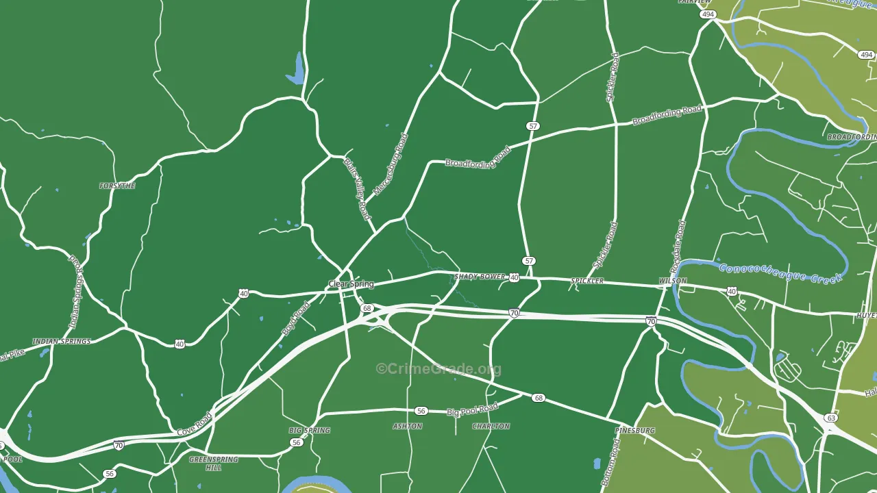 21722, MD Map of Vehicle Theft Rates