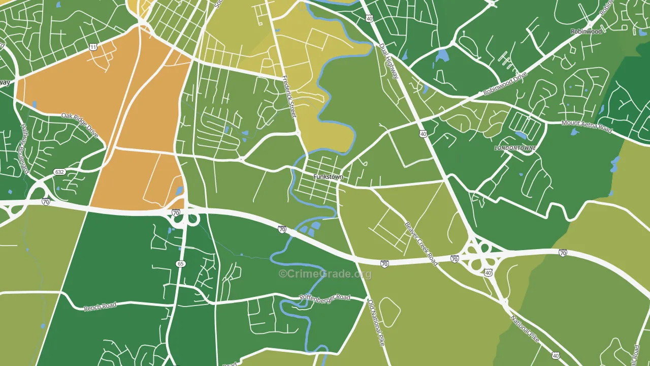 21734, MD Map of Vehicle Theft Rates
