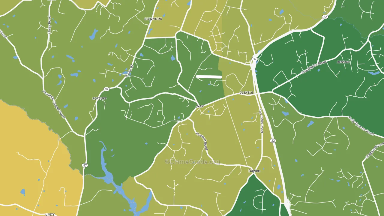 21737, MD Map of Vehicle Theft Rates