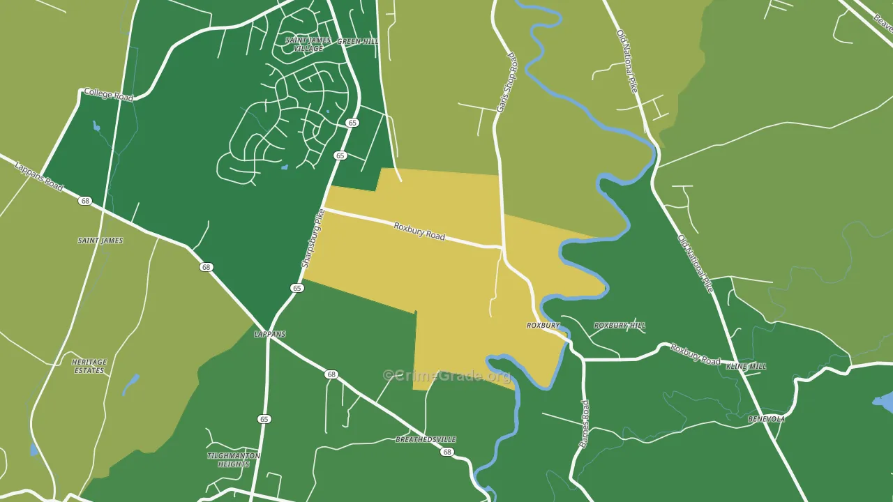 21746, MD Map of Vehicle Theft Rates