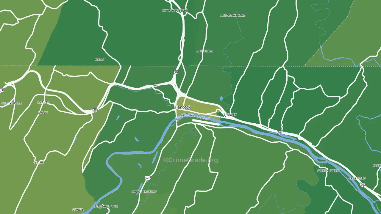 21750, MD Map of Vehicle Theft Rates