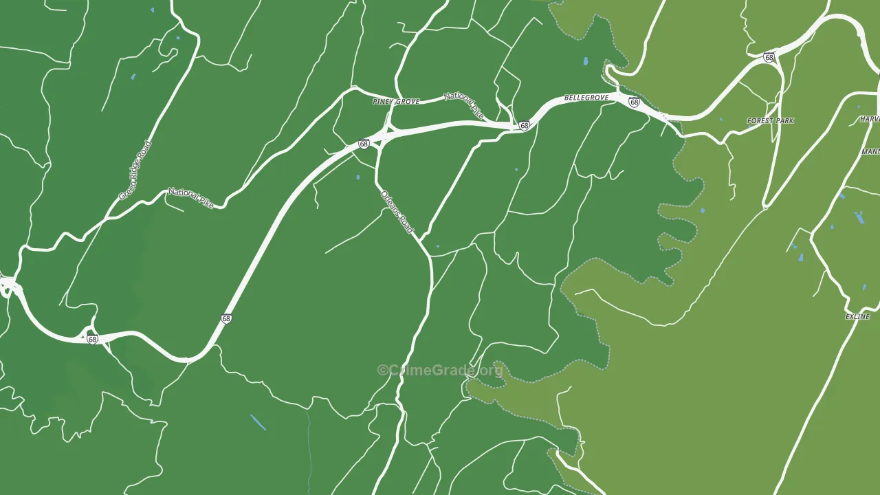 21766, MD Map of Vehicle Theft Rates