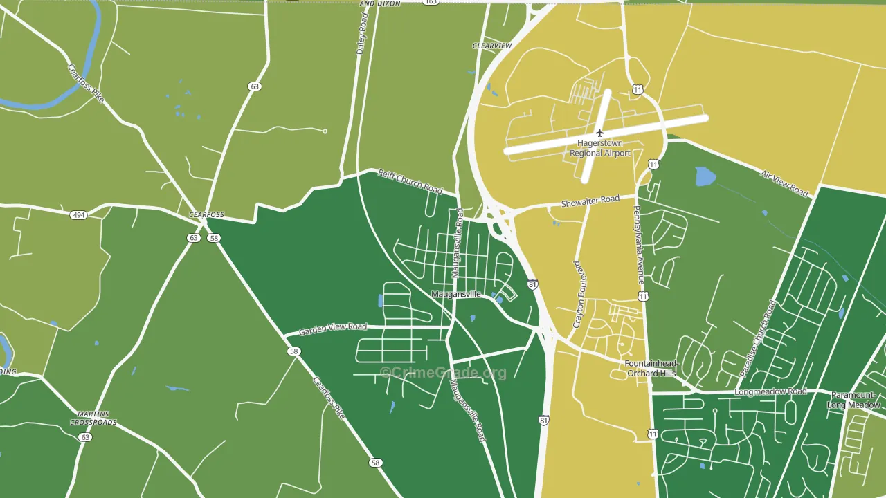 21767, MD Map of Vehicle Theft Rates