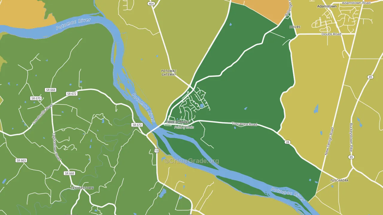 21777, MD Map of Vehicle Theft Rates