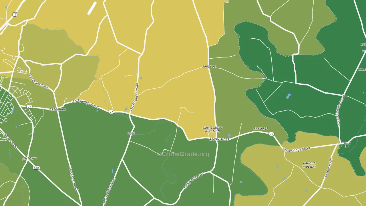 21778, MD Map of Vehicle Theft Rates