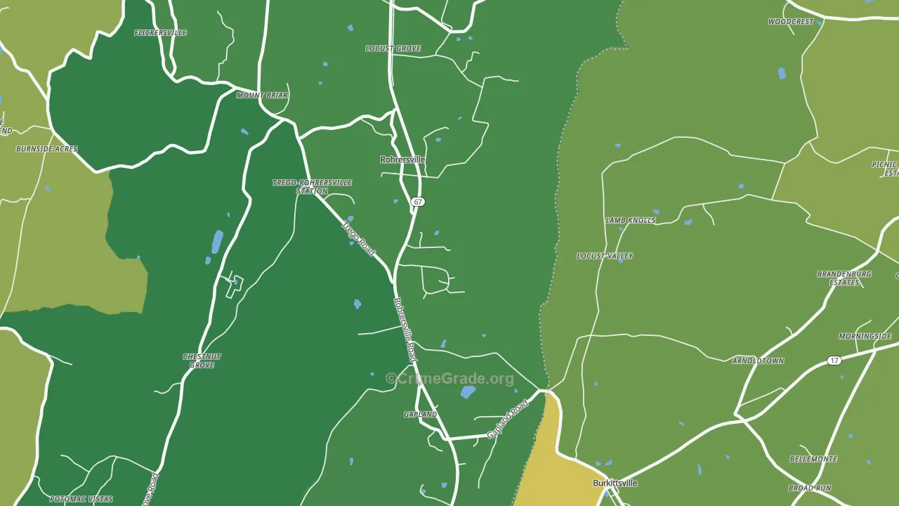 21779, MD Map of Vehicle Theft Rates