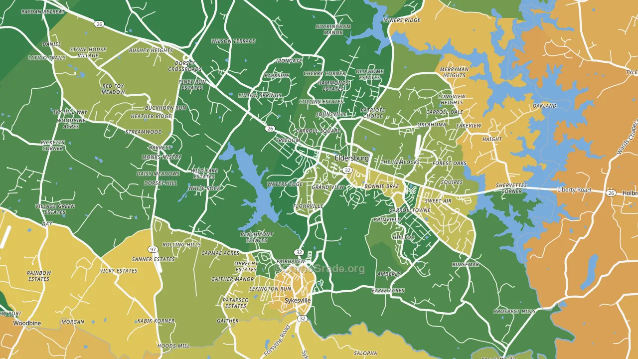 21784, MD Map of Vehicle Theft Rates