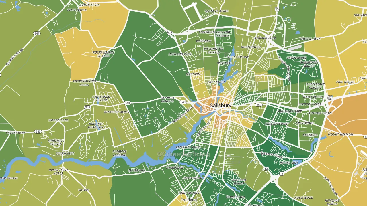 21801, MD Map of Vehicle Theft Rates
